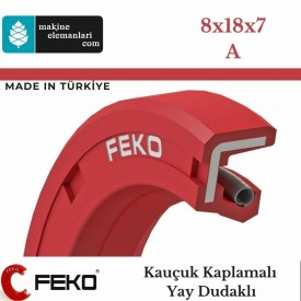 8x18x7 mm FEKO NBR DÖNER MİL YAĞ KEÇESİ TİP-A 618 8*18*7 mm
